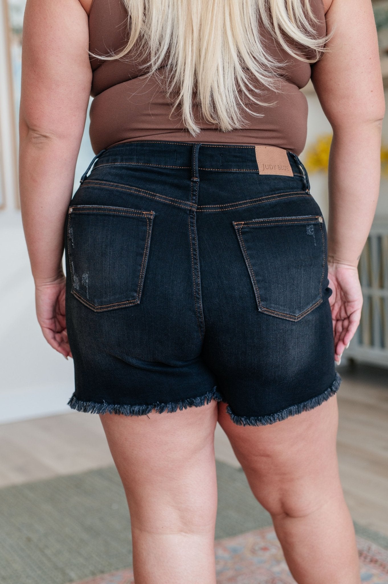 Ember High Rise Control Top Fray Hem Shorts - Loving God