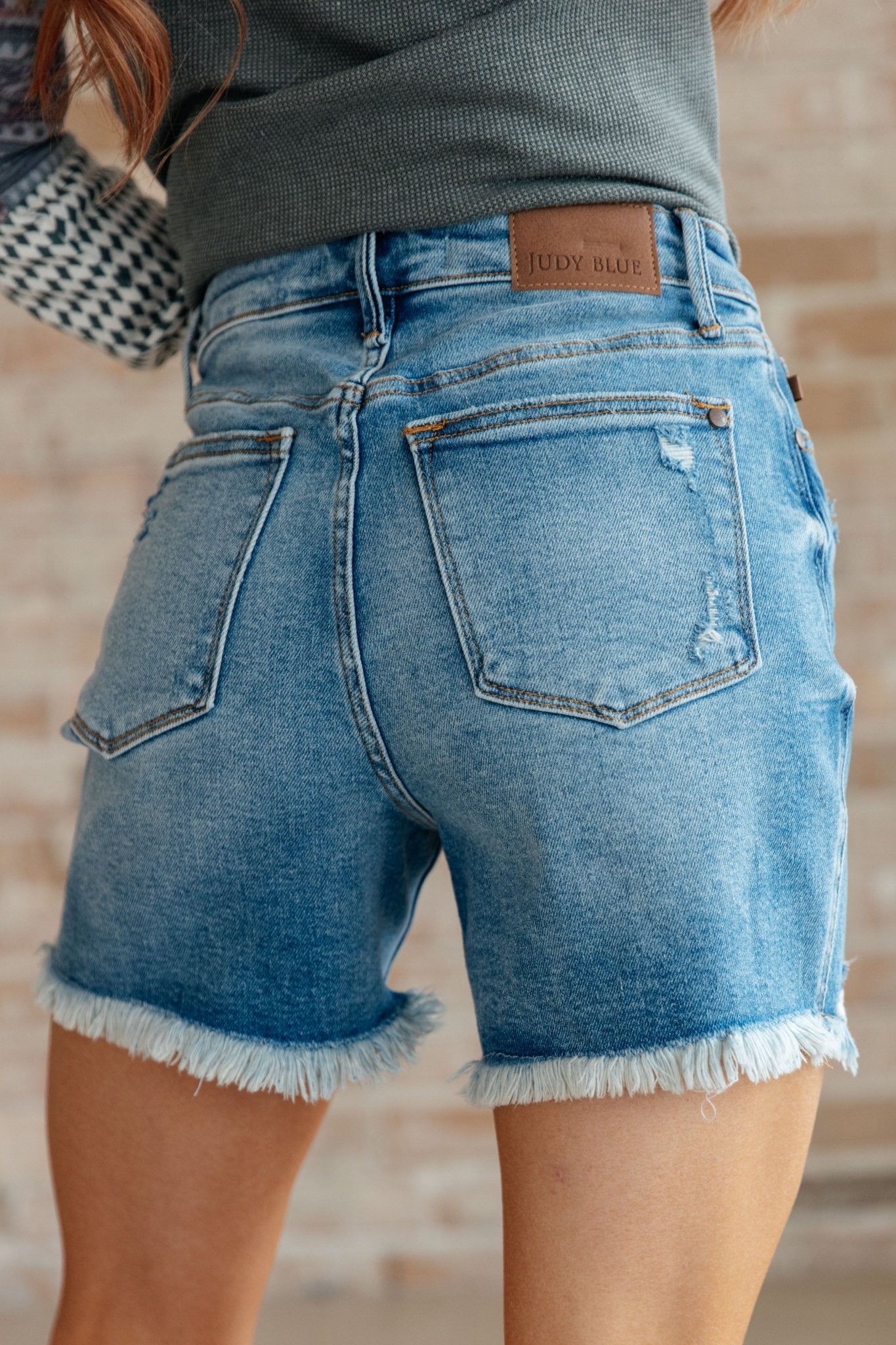 Kara High Rise Rigid Magic Button Fly Cutoff Shorts - Loving God