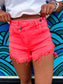 Loving God | Melanie Asymmetrical Distressed Denim Shorts