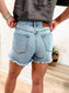 Loving God | Ari distressed Denim Mom Shorts