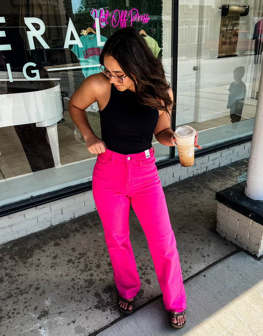 Loving God | Melanie Pink Judy Blue Straight Leg Jeans