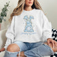 Blue Floral Bunny Graphic Sweatshirt - Loving God