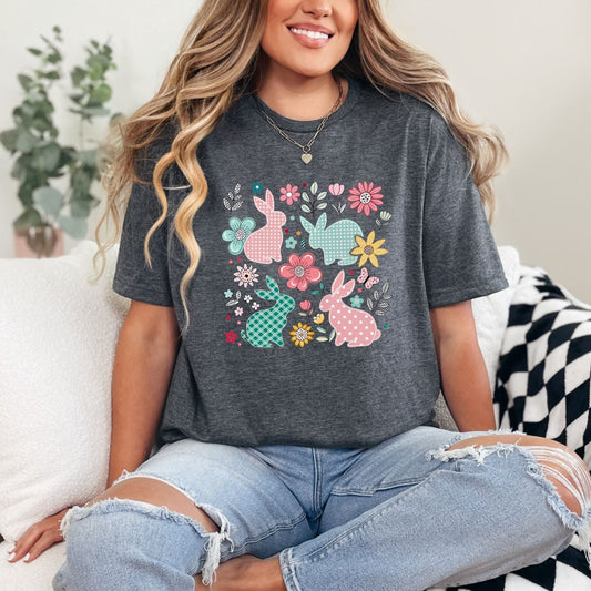 Bunnies and Flowers Graphic Tee - Loving God