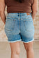 Kara High Rise Rigid Magic Button Fly Cutoff Shorts - Loving God