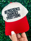 Loving God | His Presence Changes Everything Hat Snapback Adjustable Red Bill Black Puff Embroidered Unisex - Loving God