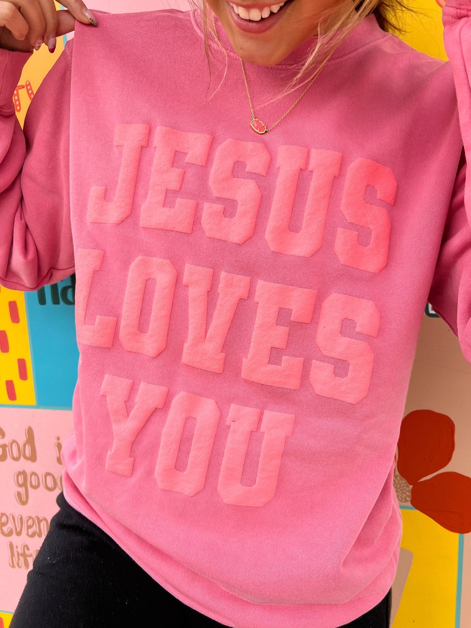 Loving God | Jesus Loves You Garment Dyed Crewneck - Loving God