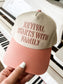 Loving God | Revival Starts with Family Hat Snapback Adjustable Light Pink Puff Embroidered Unisex - Loving God
